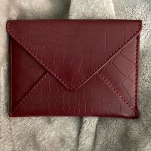 NWOT Rachel Miriam Genuine Leather Card Holder ~ Bordeaux